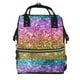 thumbnail image 1 of Disketp Glitter Rainbow Mochila de Pañales de Gran Capacidad con Múltiples Bolsillos, Mochila de Viaje Multifuncional para Bebé, Unisex, Moderna y Resistente, 1 of 6