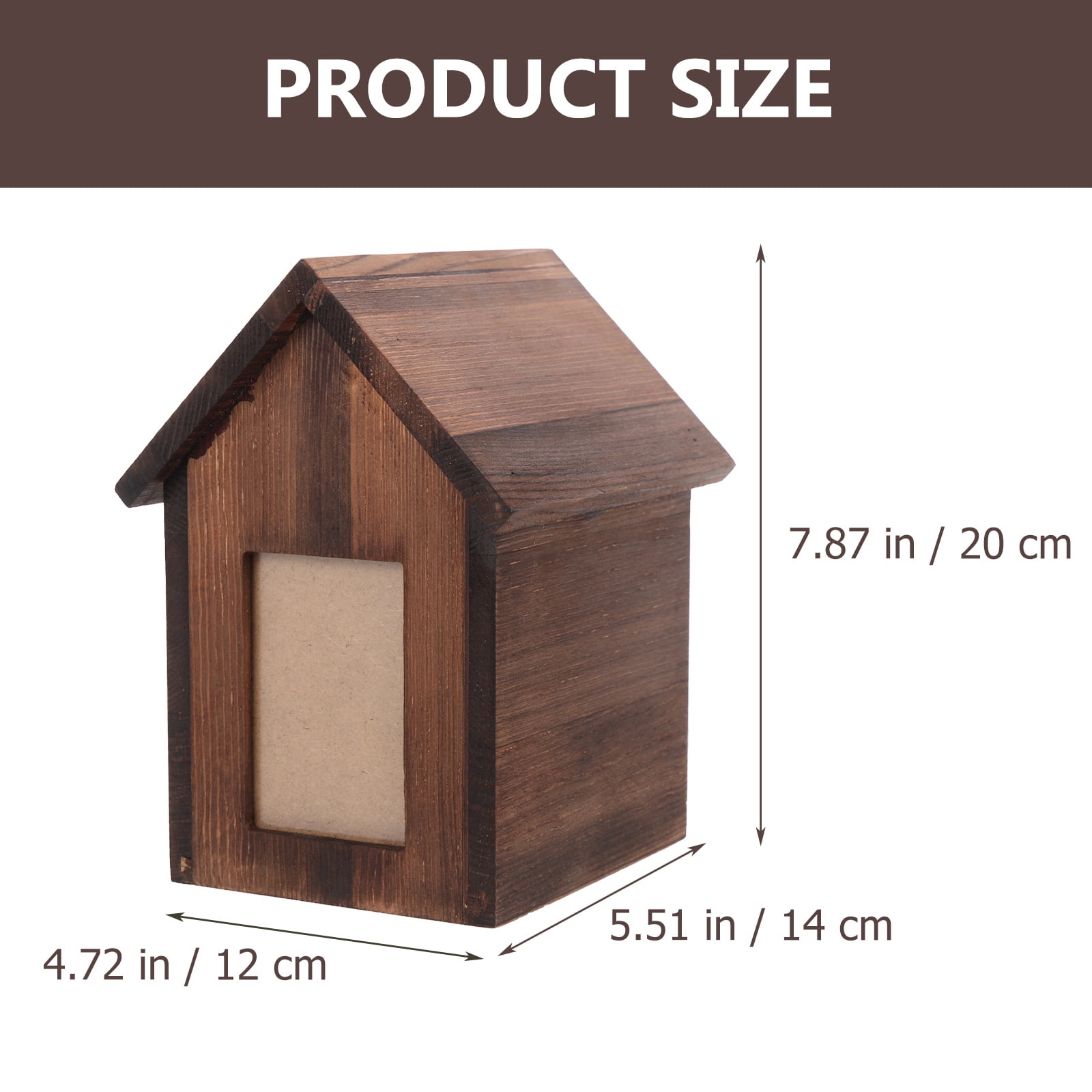 DEEPCRAFF Mini Pet Urn Brown Wood for Ash Storage and Pet Memorial 1Pack