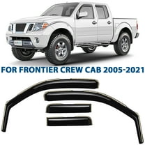CLIM ART in-Channel Incredibly Durable Rain Guards for Nissan Frontier 2005-2021 Crew Cab, Original Window Deflectors, Vent Window Visors, Vent Deflector, Dark Smoke Truck Accessories, 4 pcs - 605161
