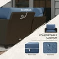 thumbnail image 5 of 5-Piece Patio Furniture Set with PE Rattan Three-Seater Sofa, Armchairs, Footstools, Cushions, Deep Coffee, 5 of 7