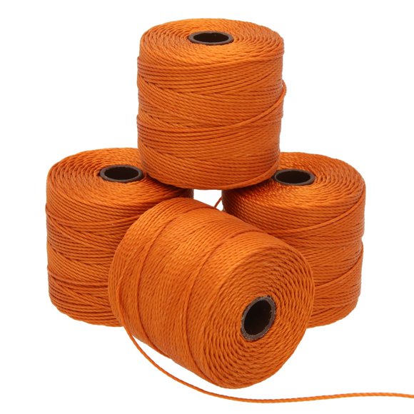 The Beadsmith Cordon de Perles S-Lon – Cordon en Nylon Torsadé de 0,5 mm pour Enfilage, 4 Bobines, Couleur Rouille, TEX210, 77 Yards par Bobine