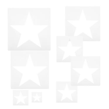 FRCOLOR 8pcs Star Stencils Star Stencils Different Sizes Painting Stencils Plastic Star Reusable Pentagram Template Cutout  Stencils For Spraying On Wall Arts Paper Decoration
