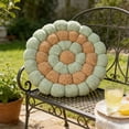 thumbnail image 2 of Mint Green Velvet Round Floor Cushion Mat With Pearl Fluff Filling And Four-Pin Anti-Deformation Layout For Reading Meditation 17.72X17.72In, 2 of 6
