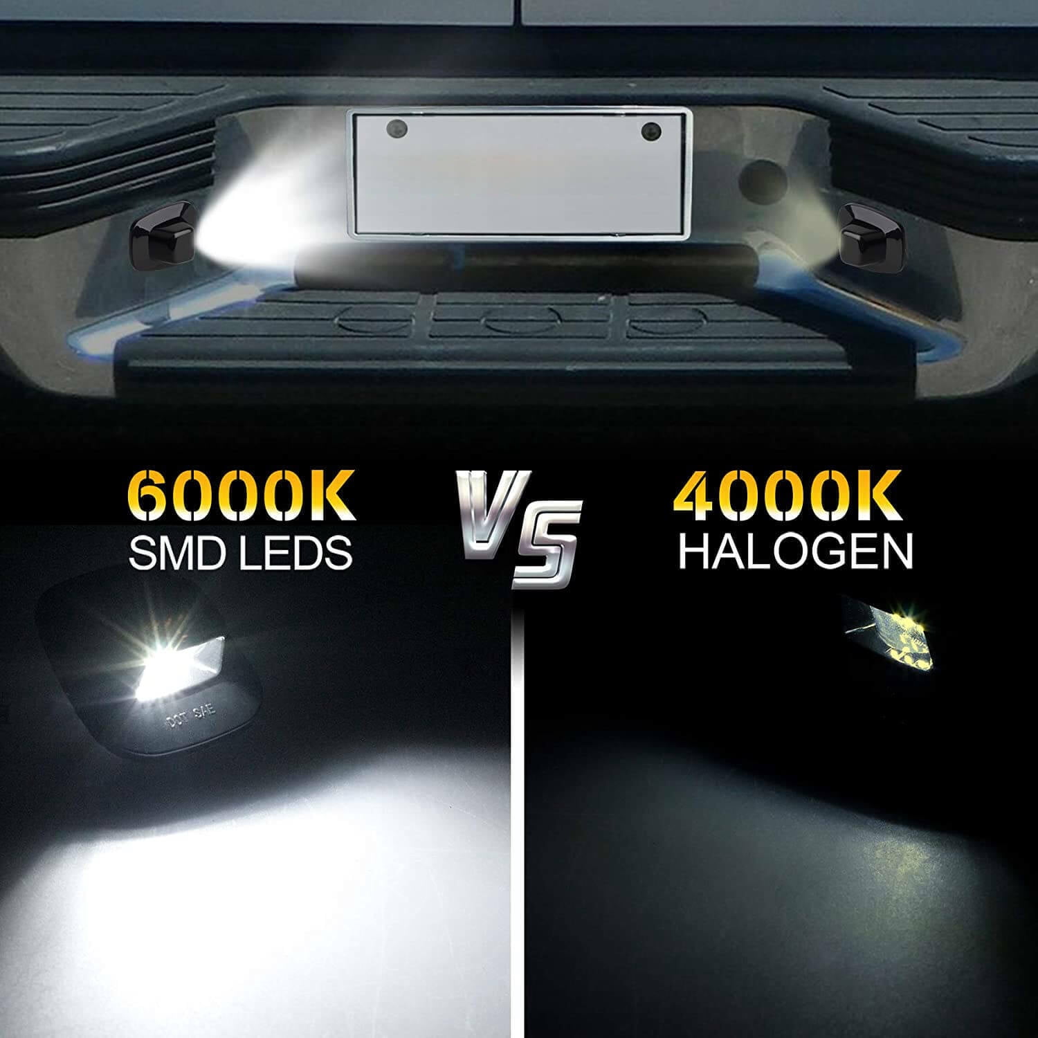 2X Rear LED License Plate Light Tag Lamp Assembly For Chevy GMC K1500 K2500 K3500