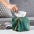 thumbnail image 4 of Kdxio Green And Gold Marble Print Tissue Box Cover,Square Decorative PU Leather Facial Paper Case Organizer Holder Dispenser for Bathroom,Night Stands,Desk,Car 5.2''X5.2''X5.2'', 4 of 6