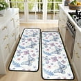 thumbnail image 4 of Kitchen Rugs Sets Of 2,Watercolor Butterfly Flower Leaf White Pattern Anti Fatigue Kitchen Mat Rugs Non Slip Washable,Decorative Kitchen Floor Mats for Kitchen,Sink,Laundry,17"x47"+17"x47", 4 of 5