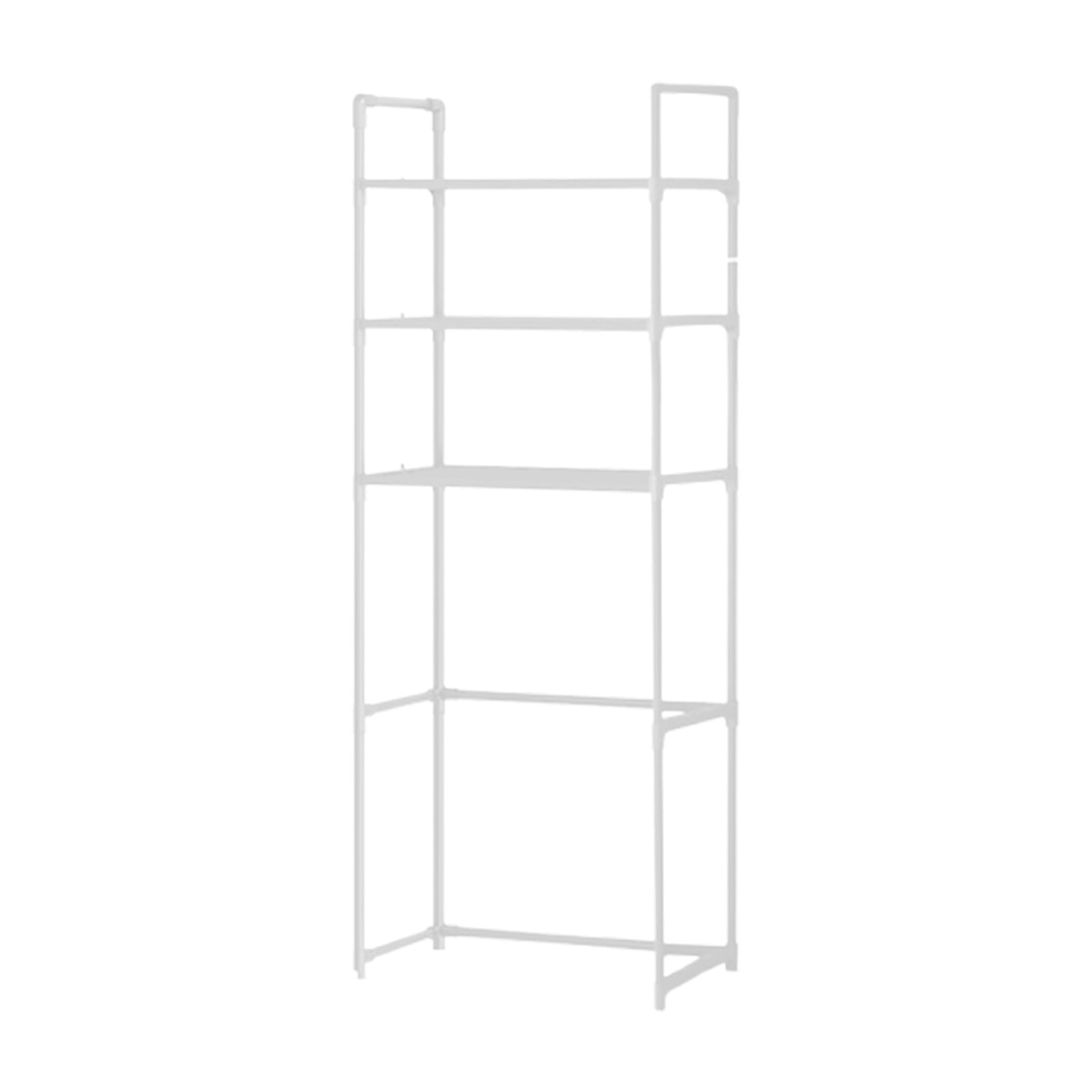 Jioakfa Over The Toilet Storage Rack, 3-Tier Bathroom Organizer Over Toilet, Wooden Above Toilet Storage Shelf, Space Saver, Freestanding Bathroom Storage Metal Shelf, Easy To Assemble White