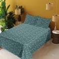 thumbnail image 2 of Ambesonne Floral Fitted & Flat Sheet with Shams 4 Pcs Set, Minimalist Tulip Silhouettes, Full, Cadet Blue and Eggshell, 2 of 5