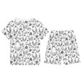 thumbnail image 4 of Shadoumai Boys Girls Kids Halloween Outfits DIY Black White Doodle T Shirt Shorts Loose Cut Soft Fabric Daily Activity Clothes Ages 2–12 Kid Creative Print Outfit, 4 of 5