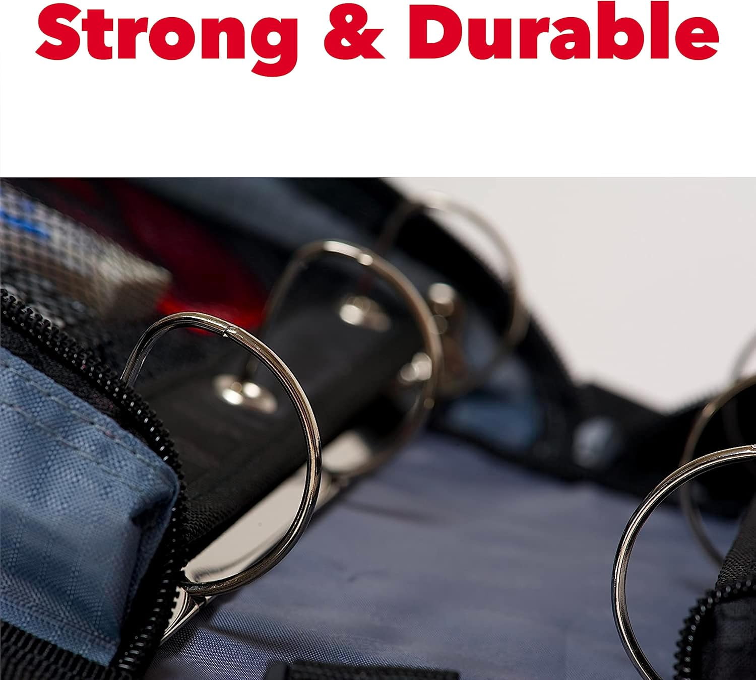 Case-it The Dual 2-in-1 Zipper Binder - Two 1.5 Inch D-Rings - Includes Pencil Pouch - Multiple Pockets - 600 Sheet Capacity - Comes with Shoulder Strap -Dual-101, Fire Engine Red