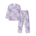 thumbnail image 1 of Balery Tie Dye Pijama para Hombre de Dos Piezas con Manga Larga, Conjunto de Dormir y Descanso Suave con Bolsillos-XX-Large, 1 of 7
