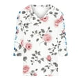 thumbnail image 4 of Xdegoge Ofertas En Walmart Womens 3/4 Sleeve T Shirts Trendy V Neck T Shirts Floral Summer Tunic Ladies Tops Elegant Dressy Casual Blouses Fashion Vacation Tee Shirts Ropa Mujer, 4 of 4