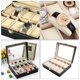 thumbnail image 5 of Caja de reloj de cuero Zulema Organizador de reloj con forro de 10 almohadas, 5 of 8