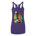 thumbnail image 2 of Trippy California Redwoods Forest Fox Silhouette | Womens Fashion Premium Tri-Blend Racerback Tank Top, Purple Rush, Small, 2 of 4