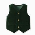 thumbnail image 4 of Odeerbi Toddler Boys 4-Piece Formal Suit Set Velvet Waistcoat, Long Sleeve Shirt with Bow Tie, Dress Pants Party Wedding Outfit, 4 of 9