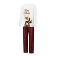 thumbnail image 3 of Elippeo Family Pajamas Matching Set Christmas Elk Print Long Sleeve Tops and Elastic Plaid Pants Loungewear Soft Sleepwear, 3 of 10