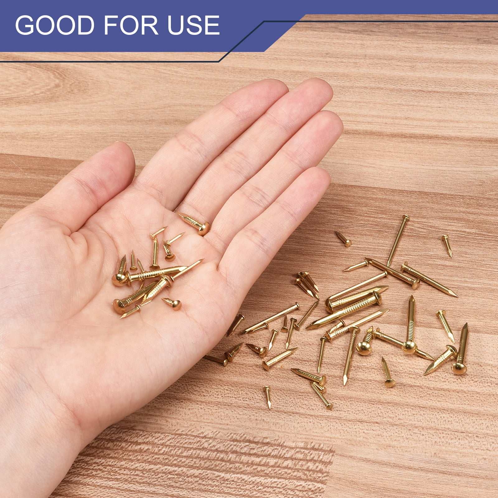 sourcing map 420Pcs Small Tiny Nails 1.2x8mm(DXL) Tiny Brass Nails Hardware Round Head Brass Nail for Wooden DIY Projects Decorative Boxes Household, Bronze Tone sourcing map 420Pcs Small Tiny Nails 1.2x8mm(DXL) Tiny Brass Nails Hardware Round Head Brass Nail for Wooden DIY Projects Decorative Boxes Household, Bronze Tone