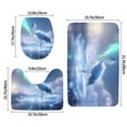 Bathroom Rugs Sets 3 Piece Aurora Winter Crane Serenity Non Slip Washable Bath Mats, UShape