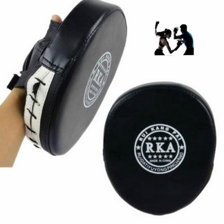 2x Leather Boxing Mitt Training Target Focus Punching Pad Boxing Glove for Combat Karate Muay Thai Kick (Best Focus Mitts 2019)