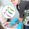 thumbnail image 2 of 3pc Plastic Toilet Under Rim Cleaning Brush S-Type Curved Bent Handle For Home, 2 of 7