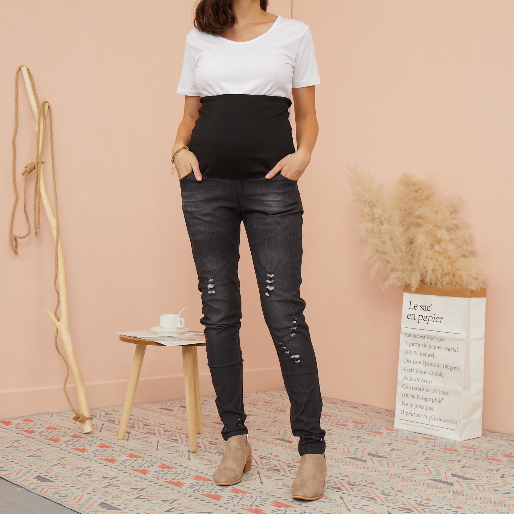 PatPat Pregnant Women Sassy Ripped Maternity Jeans Walmart Canada