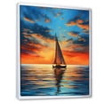 thumbnail image 2 of Designart "Horizons Illuminated by Sailboats I" Nautical & Beach Floater Framed Canvas Print, 2 of 7