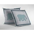 thumbnail image 3 of Light Elephant Throw Pillow with Removable Cover in Light Blue and Gold and White 18x18, 3 of 5