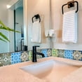 thumbnail image 3 of Mi Alma Peel & Stick Tiles - Blue Green Abstract Vinyl Backsplash 12x12, 3 of 9