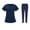 2-navy, variant on Medical Scrub Set for Women, Modern V Neck Scrub Top & Jogger Pant with 8 Pockets Professionals Soft Stretch Medical Nursing Uniforms Set dark green XX-Large