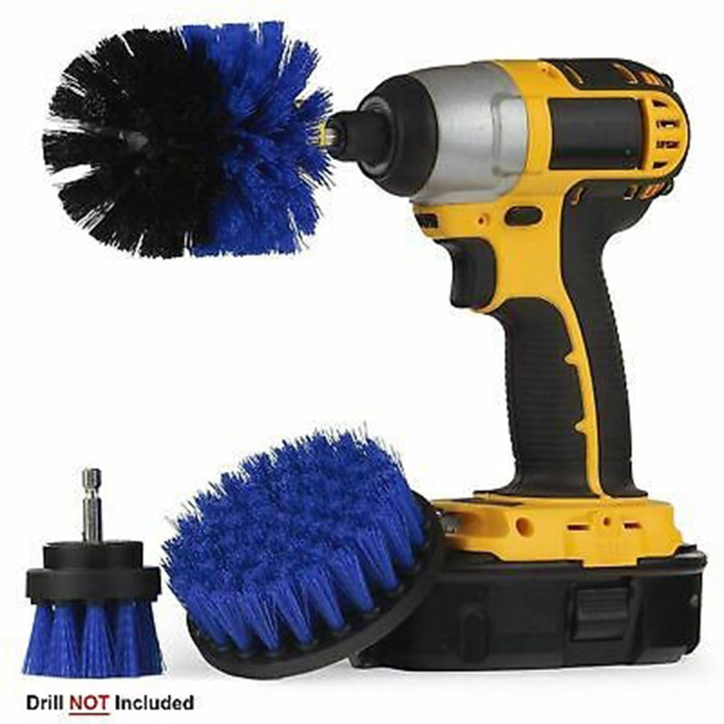 3pcs Cleaning Drill Brush Cleaner Combo Tool Kit Electric Drill Power Scrubber 