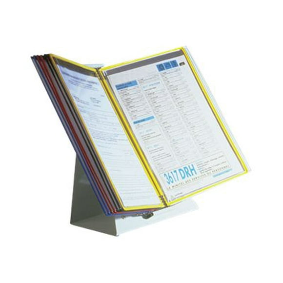 Tarifold t-technic Starter Set - Display panel system - desktop - 20 compartments - for Letter - gray, assorted colors