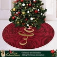 thumbnail image 6 of FMSHPON Hand Drawn LoveRed Rose Xmas Christmas Tree Skirt Stand Mat for Holiday Party Decoration Indoor Outdoor 48 inches, 6 of 6