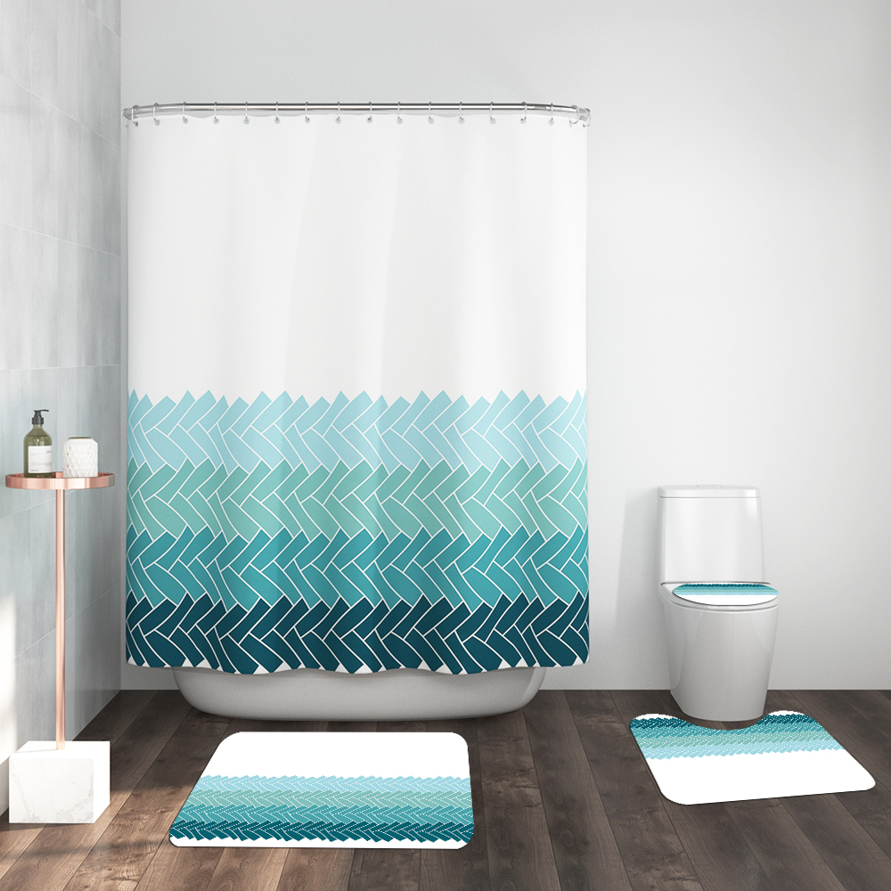 4 Style Waterproof Fabric Shower Curtain Bathroom Washroom Decor W//12 Hooks