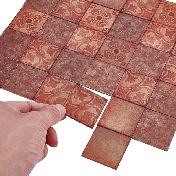 30pcs Dollhouse Mini Tiles Micro Landscape Dollhouse Accessories Pretending Prop Decorations Coconut Brown 39~39.5x39~39.5x1.5~2mm