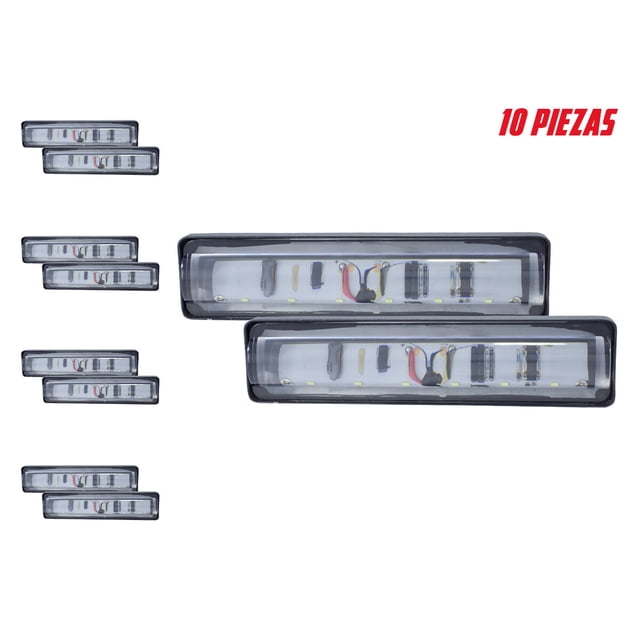 5 Pares De Faros Tipo Barra 6 Leds Luz Blanca 18w TUNELIGHT-RENOVATIO