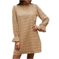thumbnail image 4 of Vestido de bola de pelo de manga larga para primavera y otoño de princesa de color sólido para mujer Pompotops hdfakjf2889, 4 of 5