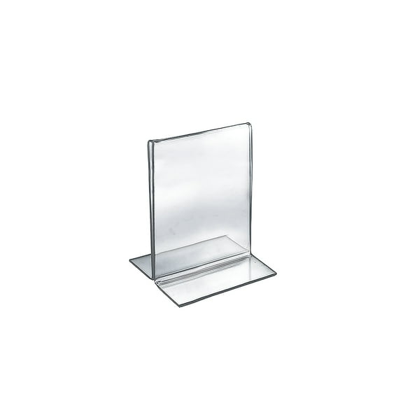 Azar 6" x 5" Vertical Double Sided Stand Up Acrylic Sign Holder Clear 10/Pack 152724