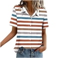 thumbnail image 5 of Women's Printed Button Down Shirts Short Sleeve Lapel Collar Top 2026 Summer Tops for Women Casual Loose Fit Clothing Pocket Tees Outfits Blouse, 5 of 6