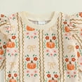 thumbnail image 5 of Caqnni Toddler Girl Boy Halloween Outfit Pumpkin Embroidery Long Sleeve Sweatshirt Plaid Pants Fall Clothes Set Halloween Outfit (12-18 Months,Beige), 5 of 5