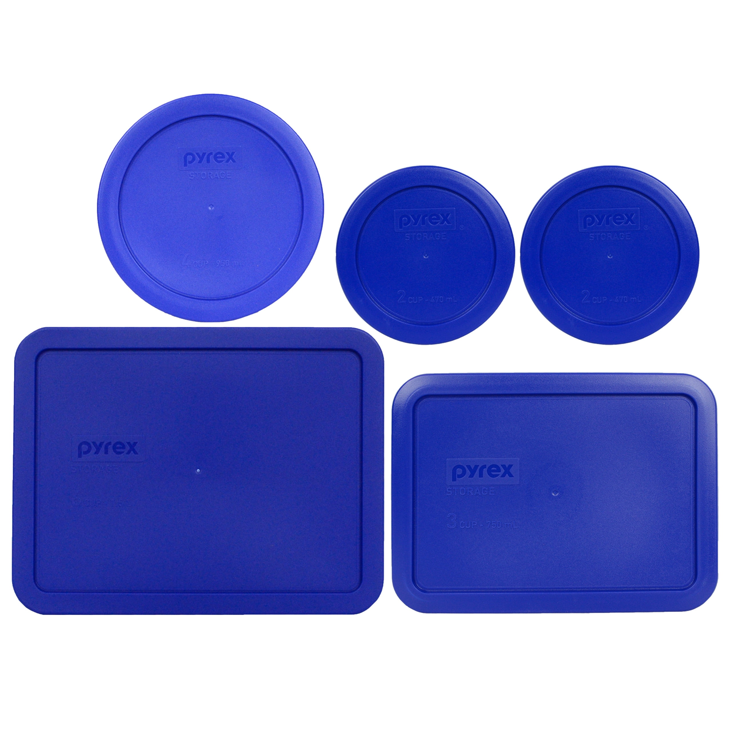 Pyrex Replacement Lids (2) 7200PC 2 Cup, (1) 7201PC 4 Cup, (1) 7210