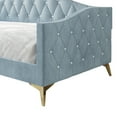 thumbnail image 4 of Castle Place Modern Camelback Silhouette Upholstered Tufted Twin Daybed, Light Blue, 4 of 8