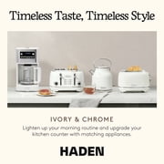 Haden Generous Brew 14 Cup Programmable Digital Coffee Maker, Ivory/Chrome