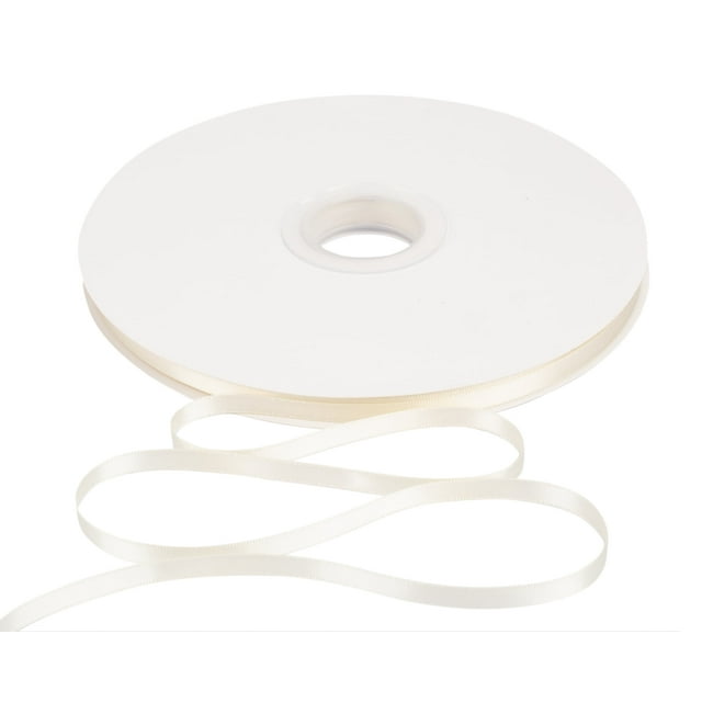 Joycrosso 1/4 Inch Ivory Solid Satin Ribbon, 100 Yards Double Faced Satin for Gift Wrapping Floral Bouquets Wedding Party Decoration