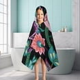 thumbnail image 6 of Pioneer Flower Floral Print Pattern Hooded Bath Towel，50"x30" for Ages 3 To 12 Kids, Quick Dry Lightweight Soft Microfiber Hood Beach Towel Cover Up for Kids, 6 of 7