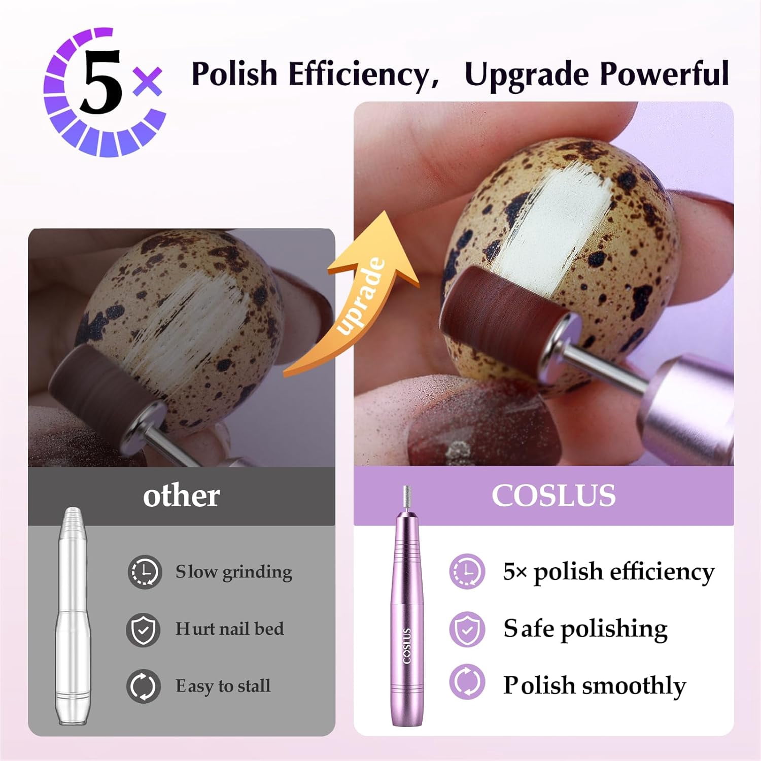 C40 Electric Nail Drill File Professional: for Acrylic Gel Dip Powder Nails Portable Nail Machine Kit Manicure Pedicure Tools Polishing Set with Nail Drill Bits Sanding Bands