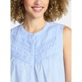 thumbnail image 5 of Time and Tru Women’s Pleated Cotton Sleeveless Top, Sizes XS-XXXL, 5 of 6
