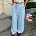 thumbnail image 7 of Dresfit Women's Wide Leg Sweatpants Baggy Drawstring Pants 2026 Summer Cooling Beach Pant High Waisted Long Flowy Trousers with Pockets S, 7 of 7