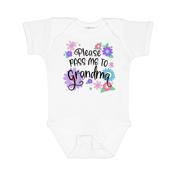Inktastic Please Pass Me to Grandma with Flowers Boys or Girls Baby Bodysuit