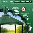 thumbnail image 3 of Gazebo Replacement Canopy Top Tent for Lowe's Home Depot Allen & Roth 10 X 12 Feet UV UPF 50+ Dual Tier Plain Edge Water-Resistant Cover Shade Outdoor Garden Backyard Patio Gazebo, Red, 3 of 7