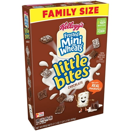 - (2 Pack) Kellogg's Mini Wheats Chocolate Little Bites Breakfast Cereal 21.5 Oz.